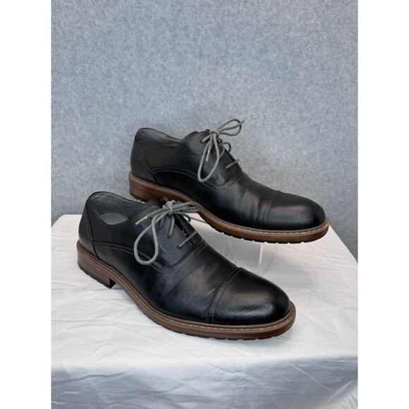 Perry Ellis Portfolio Style Jess Black Leather Cap Toe Lace Up Oxford Shoes Sz11 - Picture 1 of 7